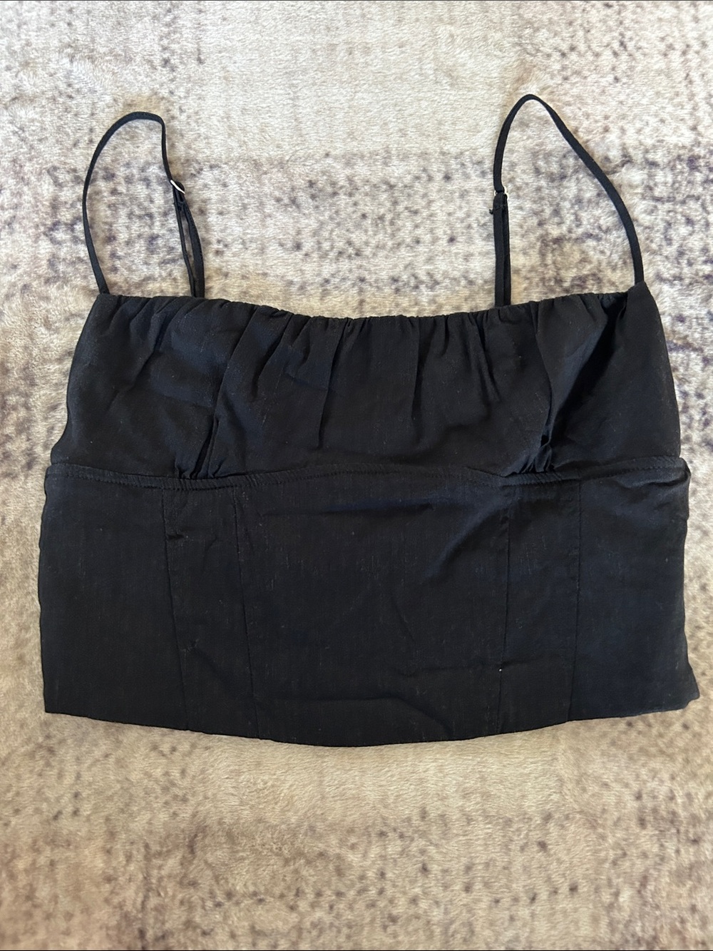 Zara Black Spaghetti Strap Crop Camisole